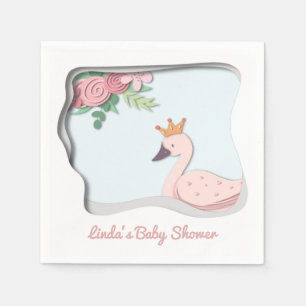 Schattige zwaan Baby shower Servet