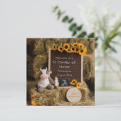 Schattige zwangerschapsaankondiging in landelijke  feestdagenkaart (Staand voorkant)