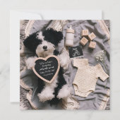 Schattige zwangerschapsaankondiging puppy feestdagenkaart (Voorkant)