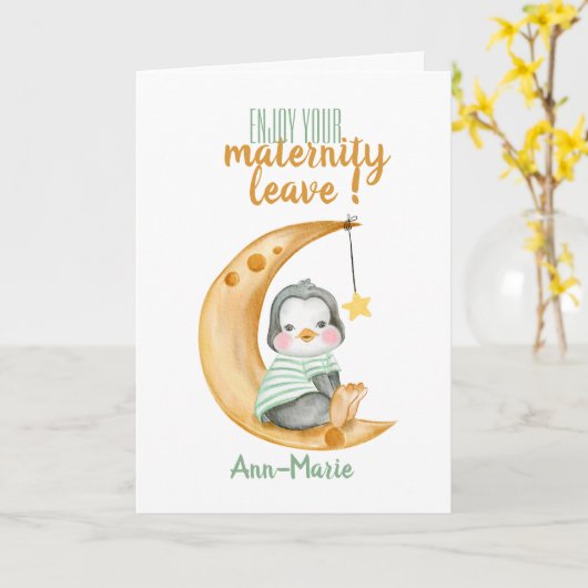 Schattige zwangerschapsverlof kaart (Gele Bloem)