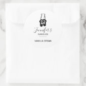 Schattige zwart balletschoentjes kaars / zeep ronde sticker (Tas)