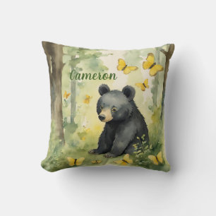 Schattige Zwart Beer Genderneutraal Gepersonalisee Kussen