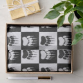 Schattige Zwart Beer Paw Print Checkerboard Patter Tissuepapier (Geschenk)