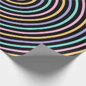 Schattige zwart blauw grijs gestreept patroon cadeaupapier (Hoek)