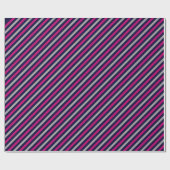 Schattige zwart blauw grijs gestreept patroon cadeaupapier (Vlak)