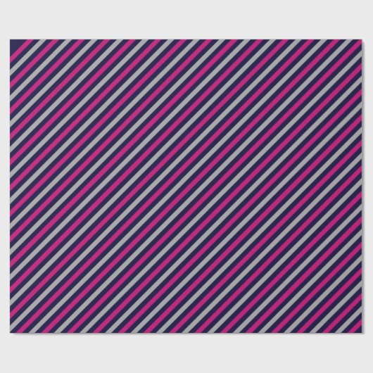 Schattige zwart blauw grijs gestreept patroon cadeaupapier (Vlak)