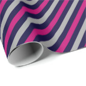 Schattige zwart blauw grijs gestreept patroon cadeaupapier (Rol Hoek)