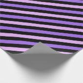 Schattige zwart blauw grijs gestreept patroon cadeaupapier (Hoek)