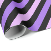 Schattige zwart blauw grijs gestreept patroon cadeaupapier (Rol Hoek)