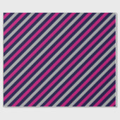 Schattige zwart blauw grijs gestreept patroon cadeaupapier (Vlak)