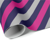 Schattige zwart blauw grijs gestreept patroon cadeaupapier (Rol Hoek)