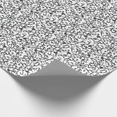 Schattige Zwart Bloempatroon op Witte Achtergrond  Cadeaupapier (Hoek)