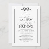 Schattige zwart boog meisje heilige doop & 1e verj kaart (Voorkant)