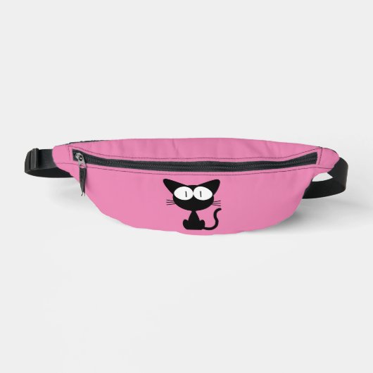 SCHATTIGE ZWART CAT GRAPPIG FANNY PACK HEUPTASJE (Voorkant)
