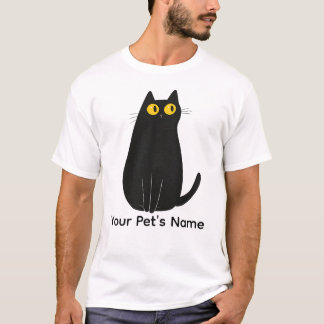 Schattige Zwart Cat T-shirt – Cartoon Cat Lover T-
