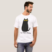 Schattige Zwart Cat T-shirt – Cartoon Cat Lover T- (Voorkant volledig)