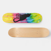 Schattige Zwart Check Meowt skateboard deck (Horizontaal)