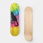 Schattige Zwart Check Meowt skateboard deck (Voorkant)