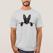 Schattige zwart duits herder hond gluren t-shirt (Voorkant)