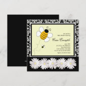 Schattige zwart en geel Bumble Bee Baby shower Kaart (Voorkant / Achterkant)