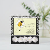 Schattige zwart en geel Bumble Bee Baby shower Kaart (Staand voorkant)