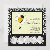 Schattige zwart en geel Bumble Bee Baby shower Kaart (Voorkant)