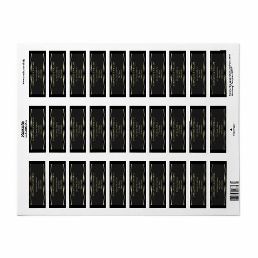 Schattige zwart en goud geometrisch retour adres l etiket (Full Sheet)