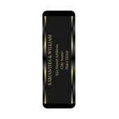 Schattige zwart en goud geometrisch retour adres l etiket (Voorkant)