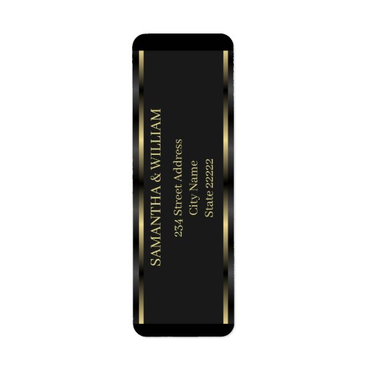 Schattige zwart en goud geometrisch retour adres l etiket (Voorkant)