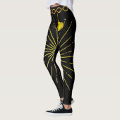 Schattige zwart en goud gestreepte stijlvolle afri leggings (Links)