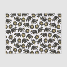 Schattige Zwart en Goud Polar Beer Pattern Christm
