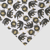 Schattige Zwart en Goud Polar Beer Pattern Christm Tissuepapier (Detail)