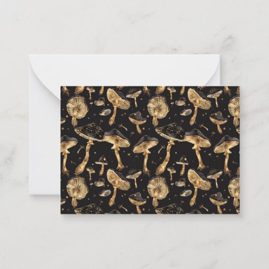 Schattige zwart en goudpatroon gepersonaliseerd notitiekaartje (Achterkant)