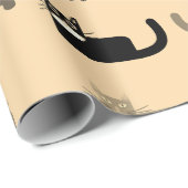 Schattige zwart en grijs, minimale kattenverjaarda cadeaupapier (Rol Hoek)