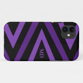 Schattige Zwart en Paarse Gestreepte zigzag Initia Case-Mate iPhone Case (Achterkant (horizontaal))