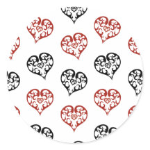 Schattige zwart en rood Blazing Heart Pattern