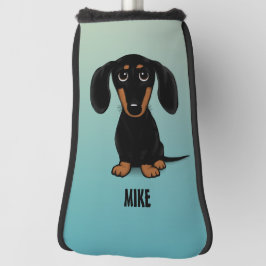 Schattige Zwart en Tan Dachshund Wiener Dog Custom Golfheadcover