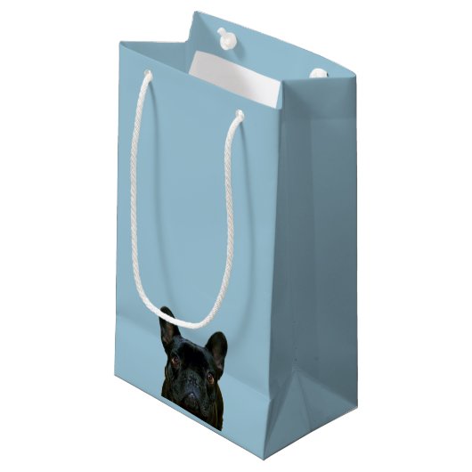 Schattige zwart frans buldog franse foto: klein cadeauzakje (Voorkant Gekanteld)