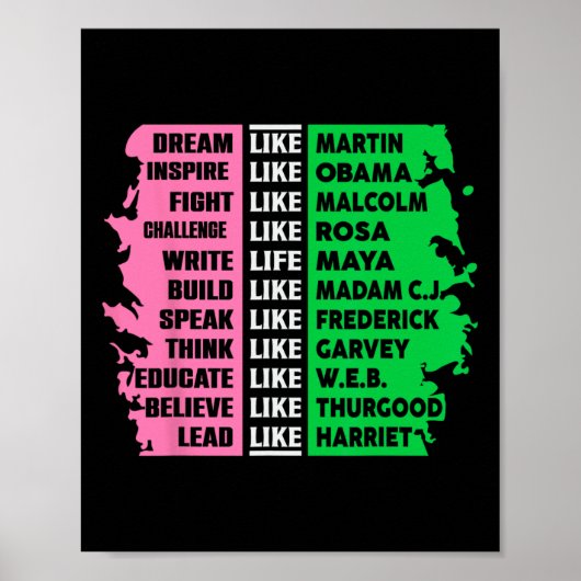 Schattige Zwart Geschiedenis Maand aka Fun T-shirt Poster (Voorkant)