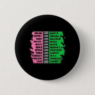 Schattige Zwart Geschiedenis Maand aka Fun T-shirt Ronde Button 5,7 Cm