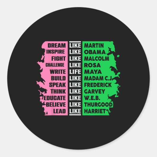 Schattige Zwart Geschiedenis Maand aka Fun T-shirt Ronde Sticker (Voorkant)