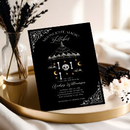 Schattige Zwart  Gothic Mobiel Spooky Baby shower Kaart