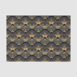 Schattige zwart goud art deco patroon betegeld tissuepapier