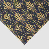 Schattige zwart goud art deco patroon betegeld tissuepapier (Detail)