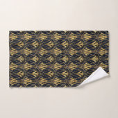Schattige zwart goud art deco tegelpatroon bad handdoek (Handdoek)