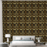 Schattige zwart goud art Deco tegelpatroon Behang<br><div class="desc">Schattige zwart goud art Deco tegelpatroon Wallpaper</div>