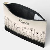 Schattige Zwart/Groen Ombre Bloem Doodles Bruidsme Etui (Open)