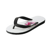 Schattige Zwart Haired Meisje Rijden op een Eenhoo Kinder Teenslippers (Schuin)