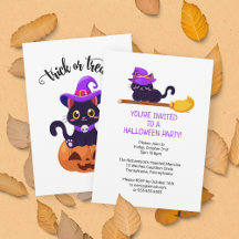 Schattige zwart heks katten aangepaste halloween p