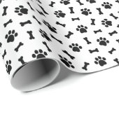 Schattige zwart hondenpootjes prints & Botten Cadeaupapier (Rol Hoek)